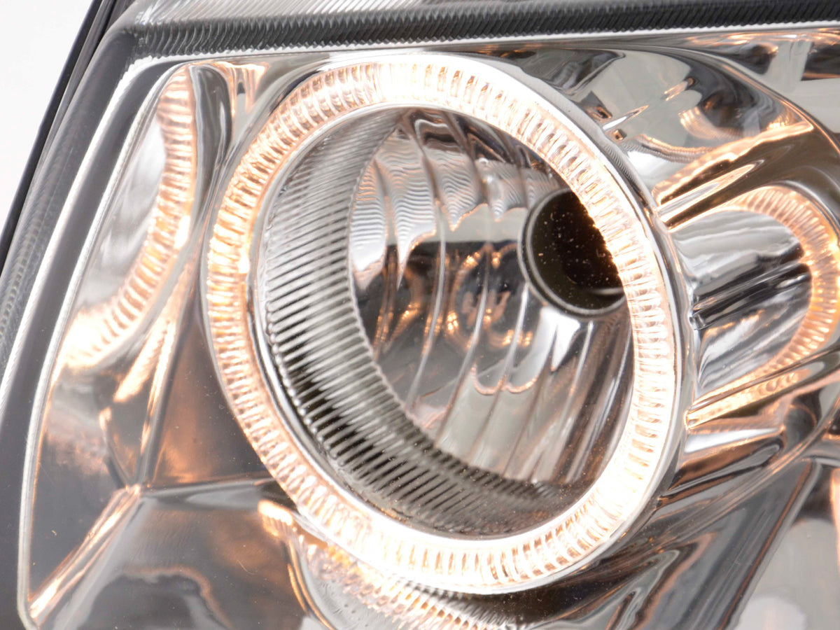 Scheinwerfer Set Angel Eyes VW Bus Typ T4 97-02 chrom Scheinwerfer Set Angel Eyes VW Bus Typ T4 97-02 chrom